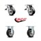 Service Caster 5 Inch Rubber on Aluminum Caster Set with Roller Bearings 2 Brakes 2 Rigid SCC SCC-TTL30S520-RAR-2-R-2 - alternate 6
